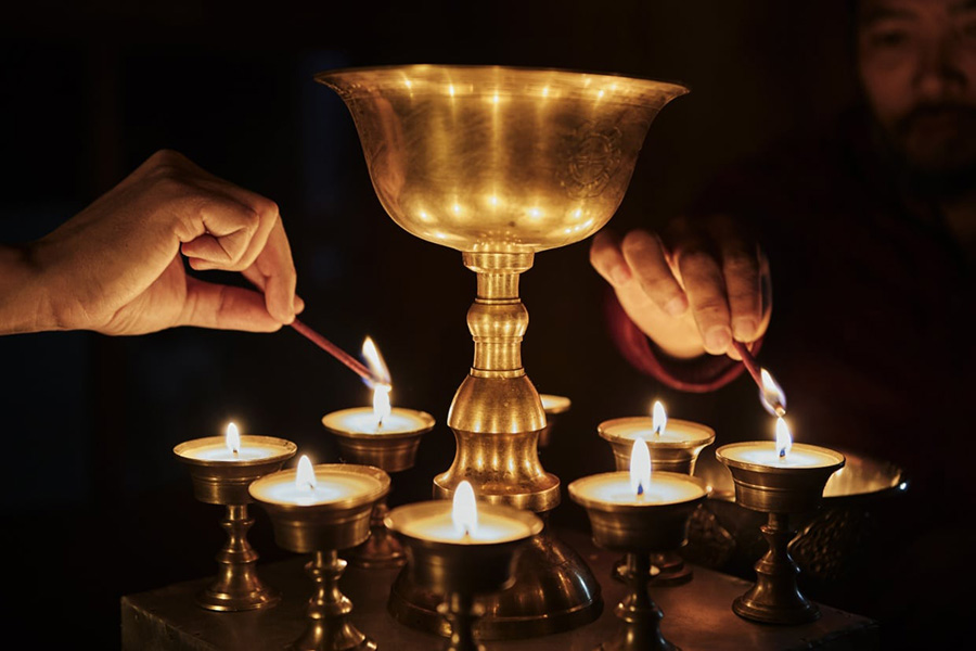 butter lamp - bhutan marriage ritual