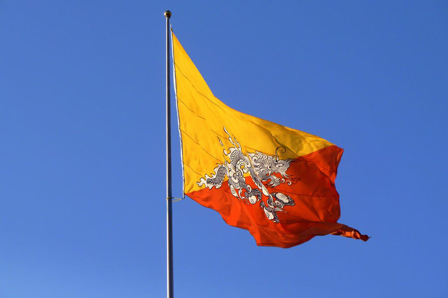 Bhutan National Flag - The Country Flag With Dragon