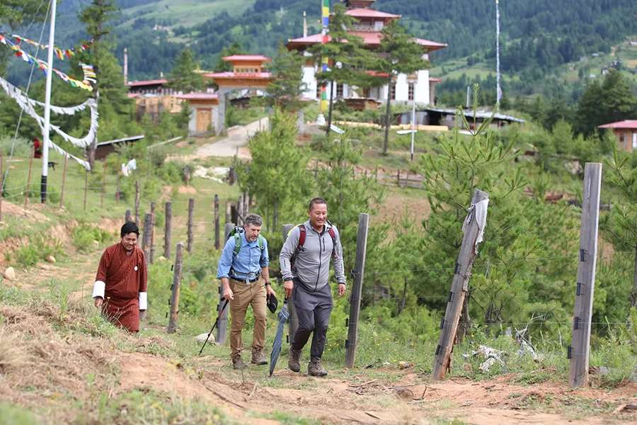 David Tolson and his friend review Bhutan tours