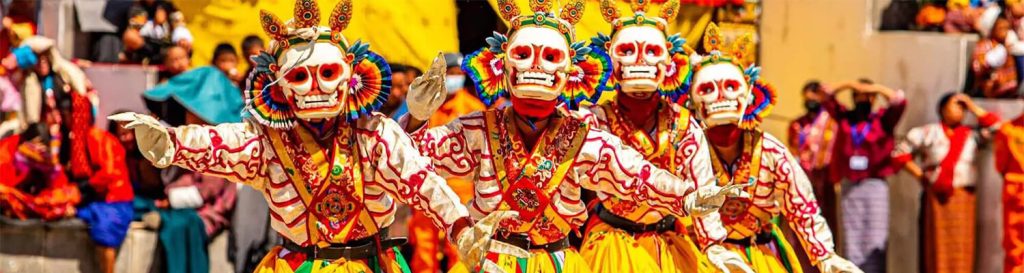 Mask Dance Performance in Bhutan Festivals